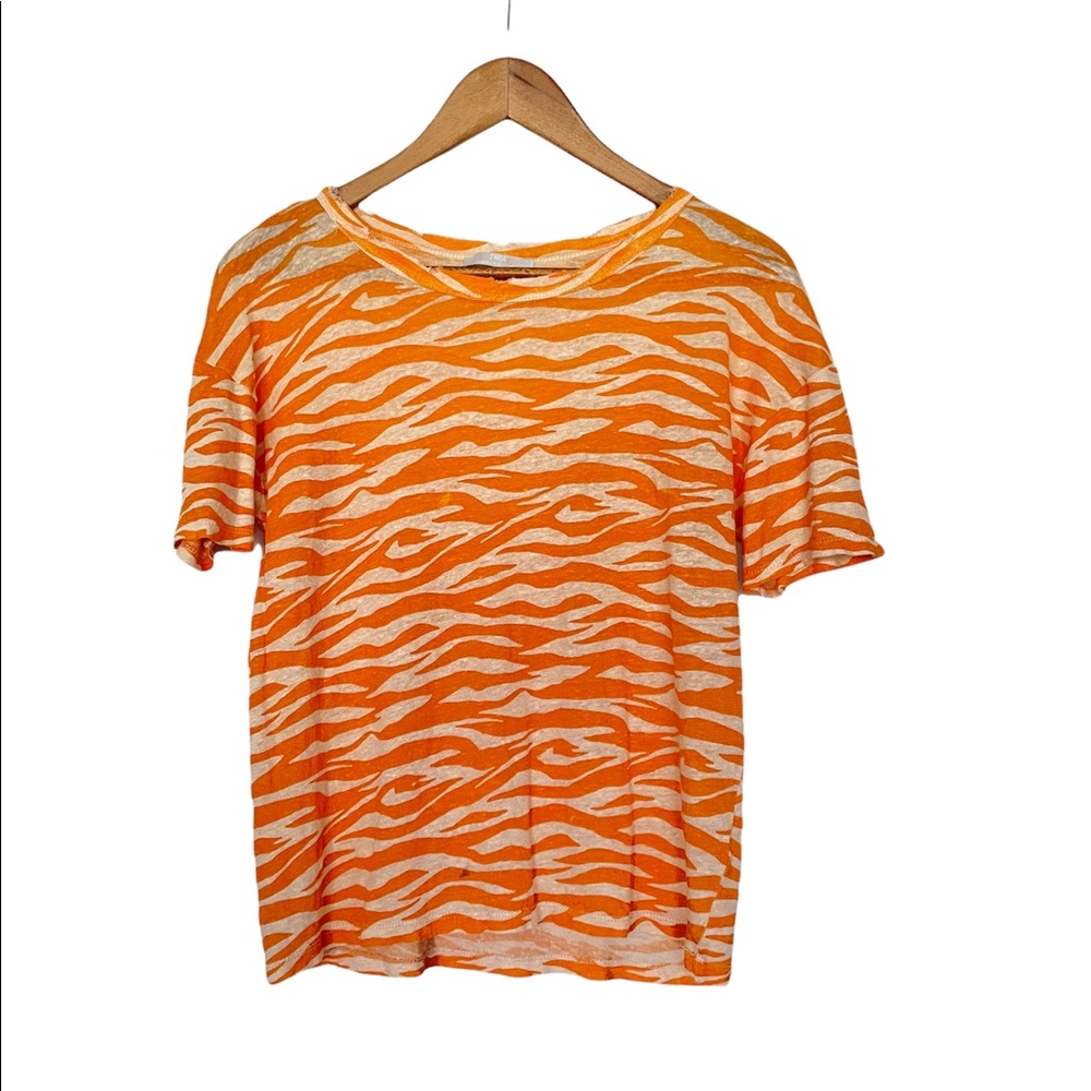 Zara zebra pattern top in orange